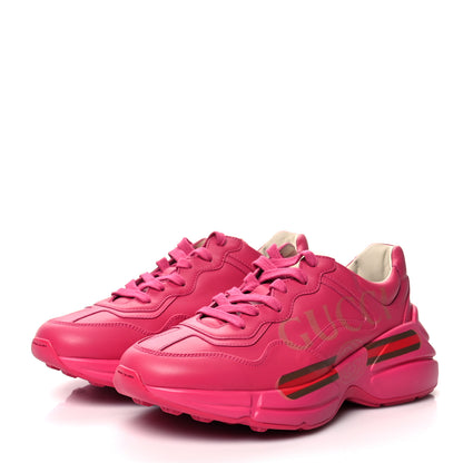 Gucci Calfskin Logo Womens Rhyton Sneakers 38 Box Pink 3 of 8