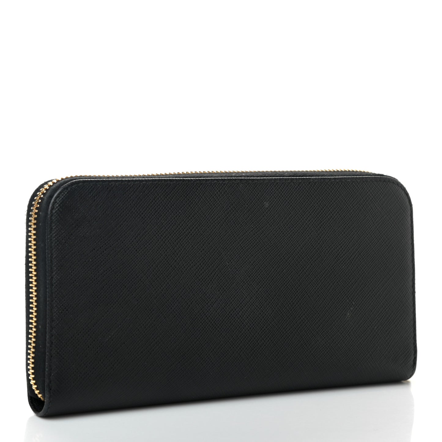 Saffiano Robot Continental Zip Around Wallet Black