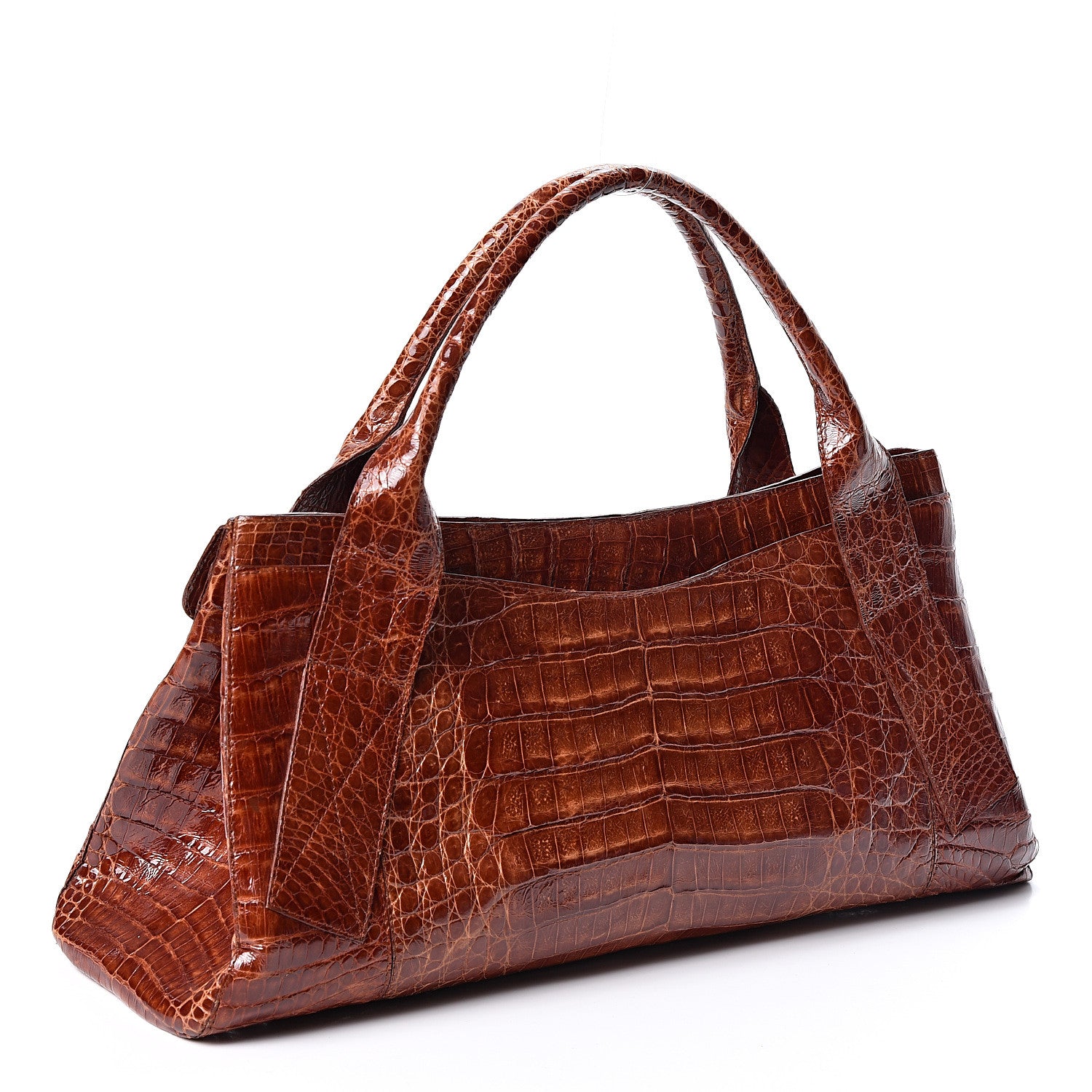 Nancy Gonzalez Crocodile Top Handle Tote Brown 2 of 9