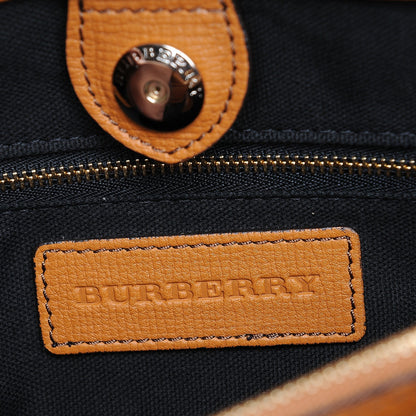 Burberry Grainy Calfskin House Check Medium Banner Tote Cognac 7 of 9
