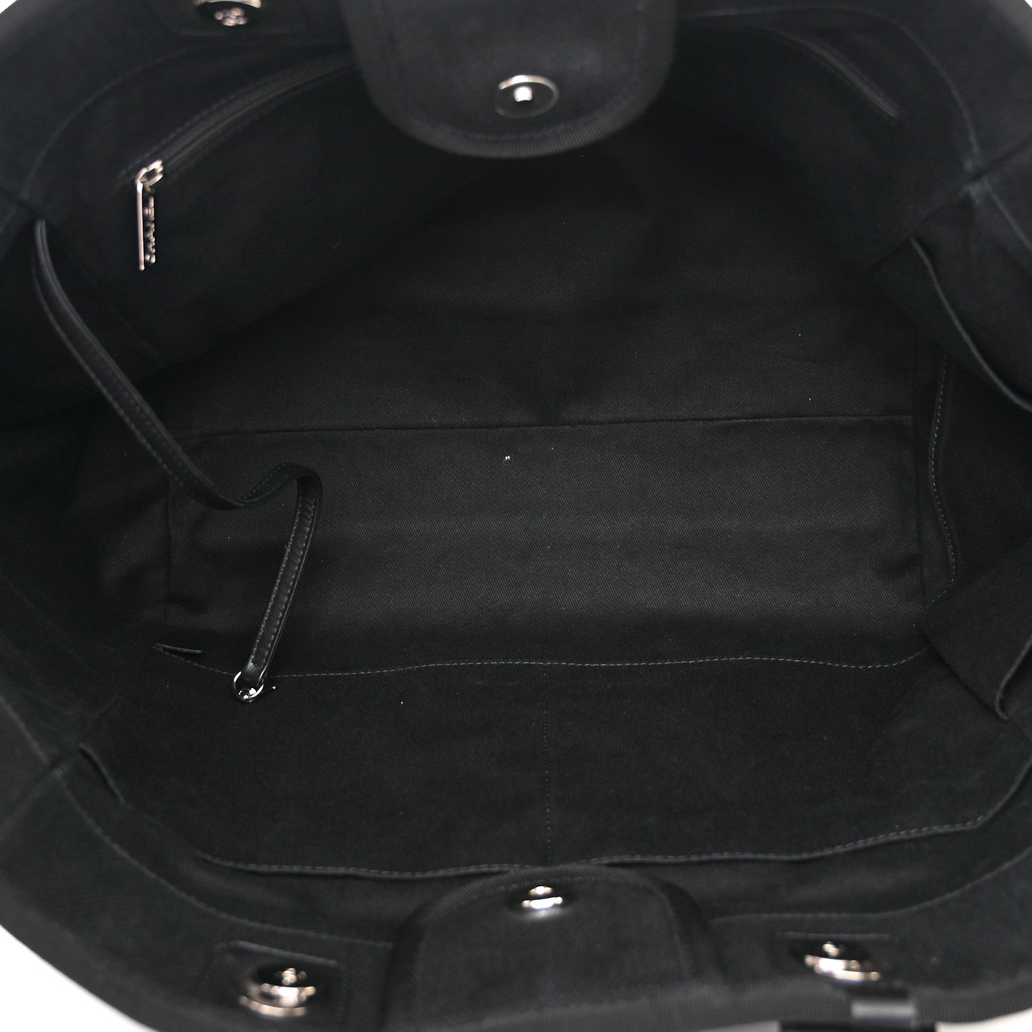 Chanel Canvas Pearl Medium Deauville Tote Black 5 of 11