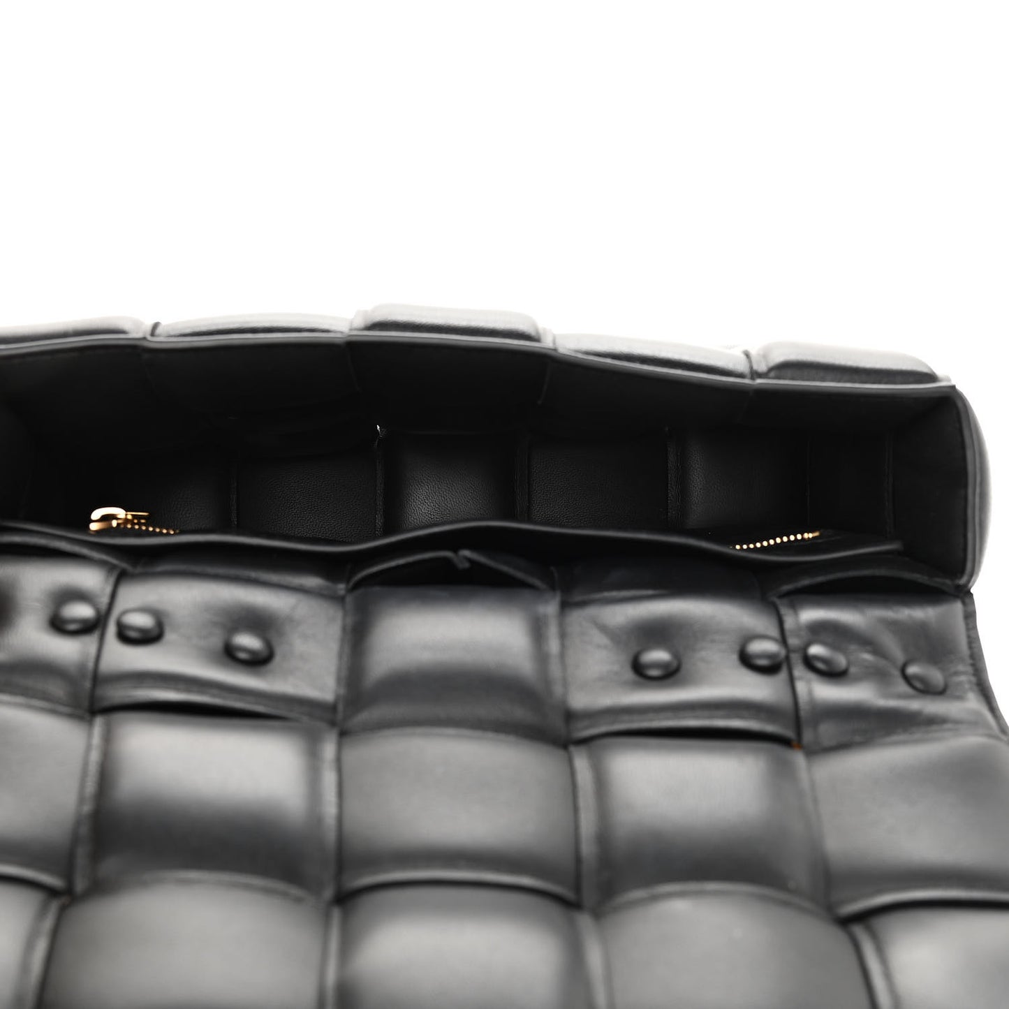 Lambskin Maxi Intreccio Padded Chain Cassette Crossbody Bag Black