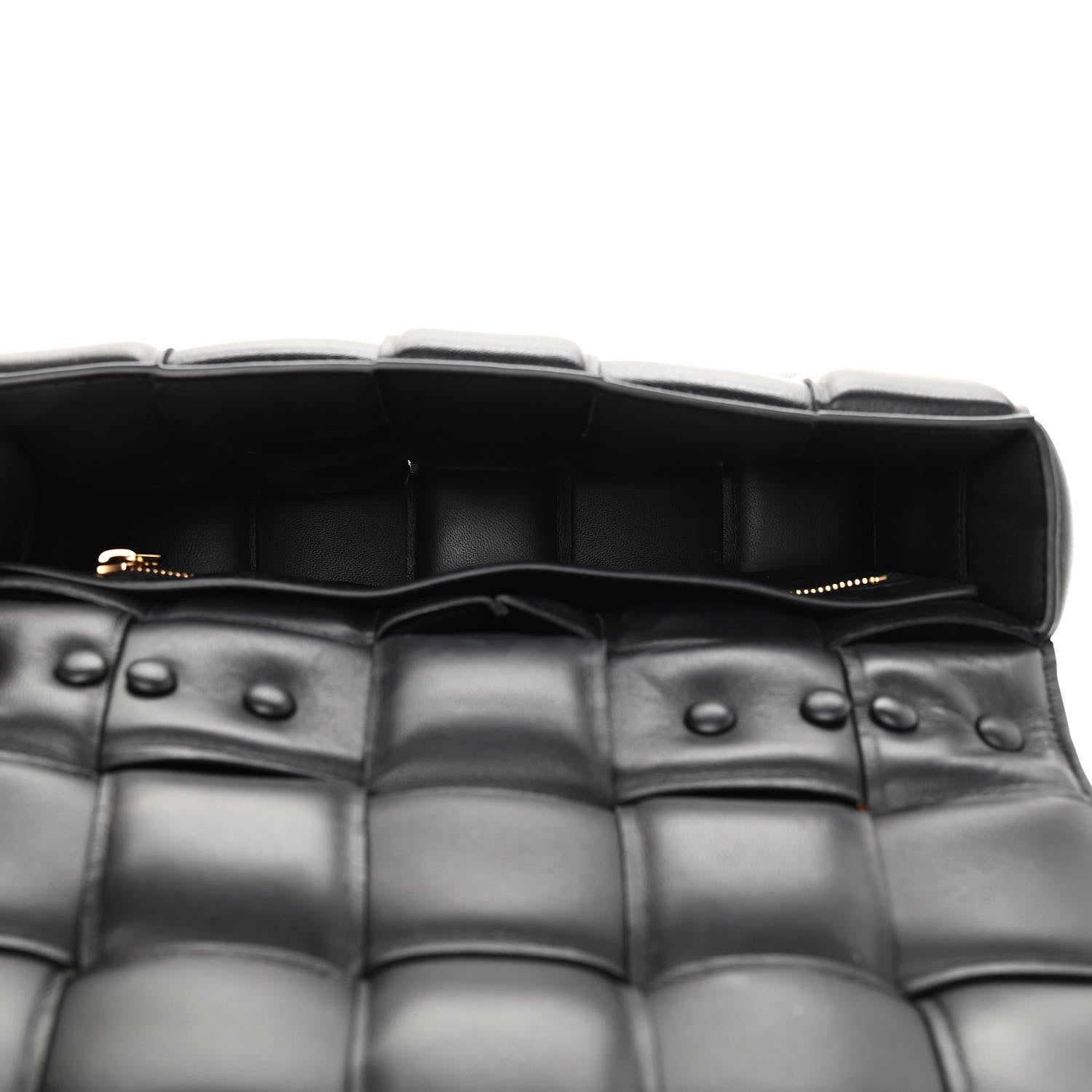 Bottega Veneta Lambskin Maxi Intreccio Padded Chain Cassette Crossbody Bag Black 5 of 13