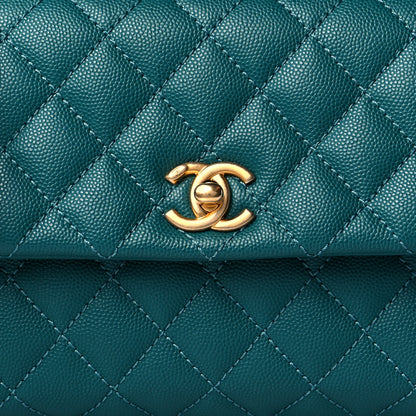 Chanel Caviar Quilted Mini Coco Handle Flap Green 8 of 11