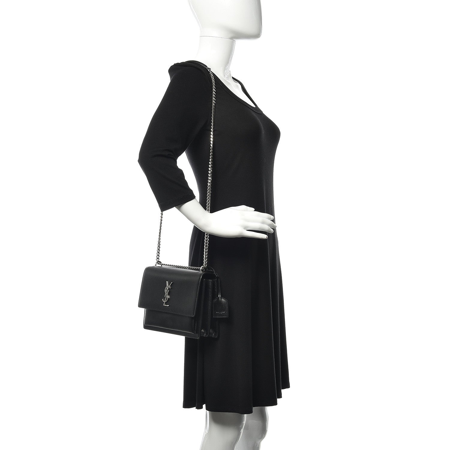 Saint Laurent Calfskin Medium Monogram Sunset Black 2 of 16