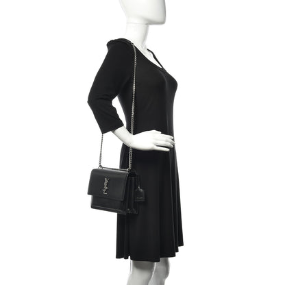Saint Laurent Calfskin Medium Monogram Sunset Black 2 of 16