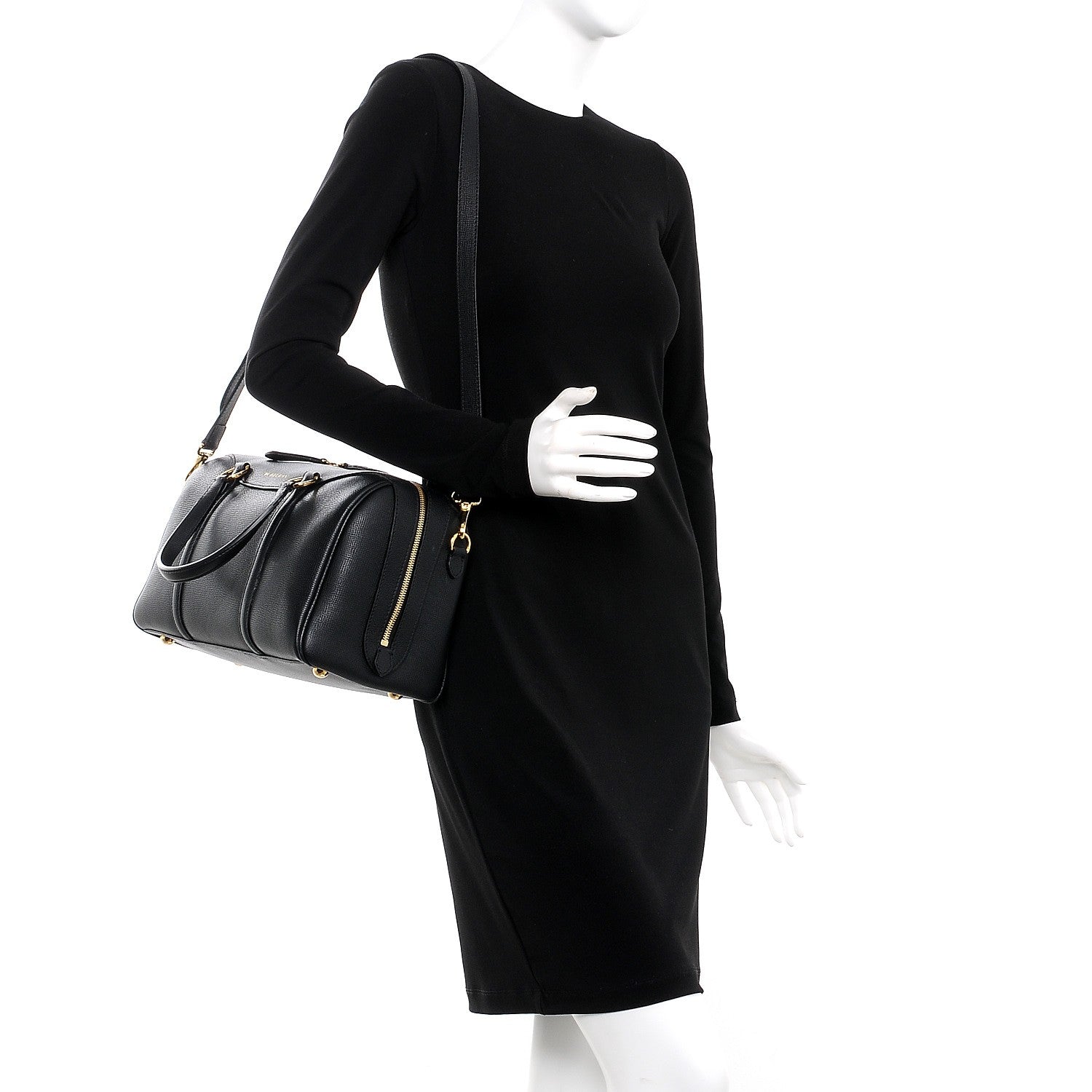 Burberry Derby Calfskin Medium Alchester Bowling Bag Black 2 of 10