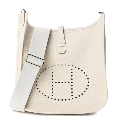 Hermes Taurillon Clemence Evelyne III PM Craie 1 of 10