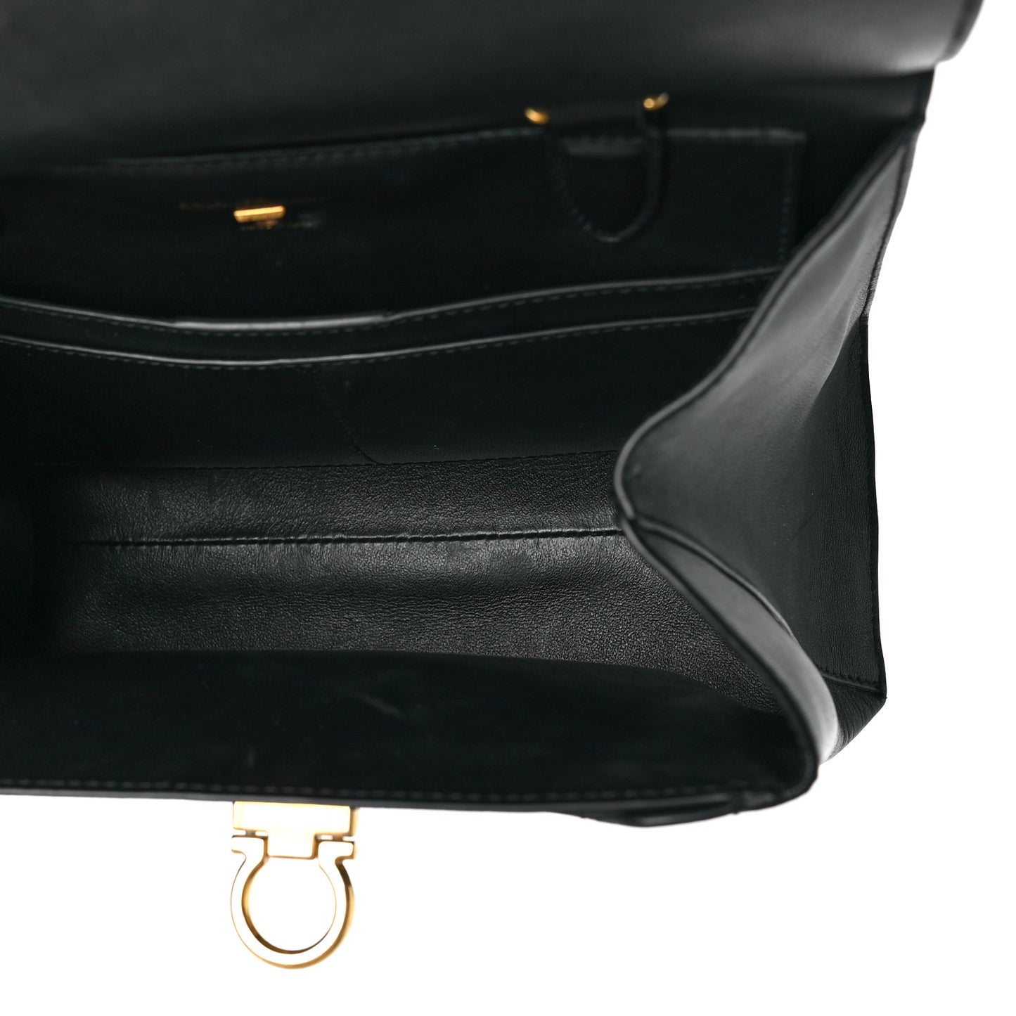Calfskin Trifolio Top Handle Bag Black