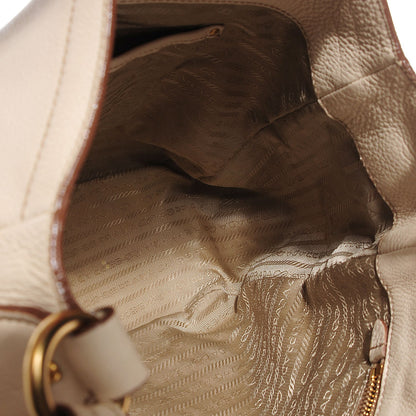 Prada Vitello Daino Side Pocket Hobo Talco 5 of 11