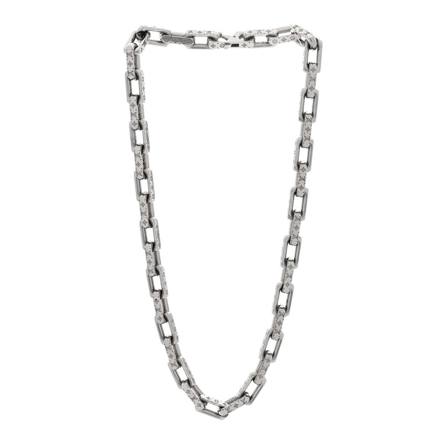 Monogram Chain Necklace Silver