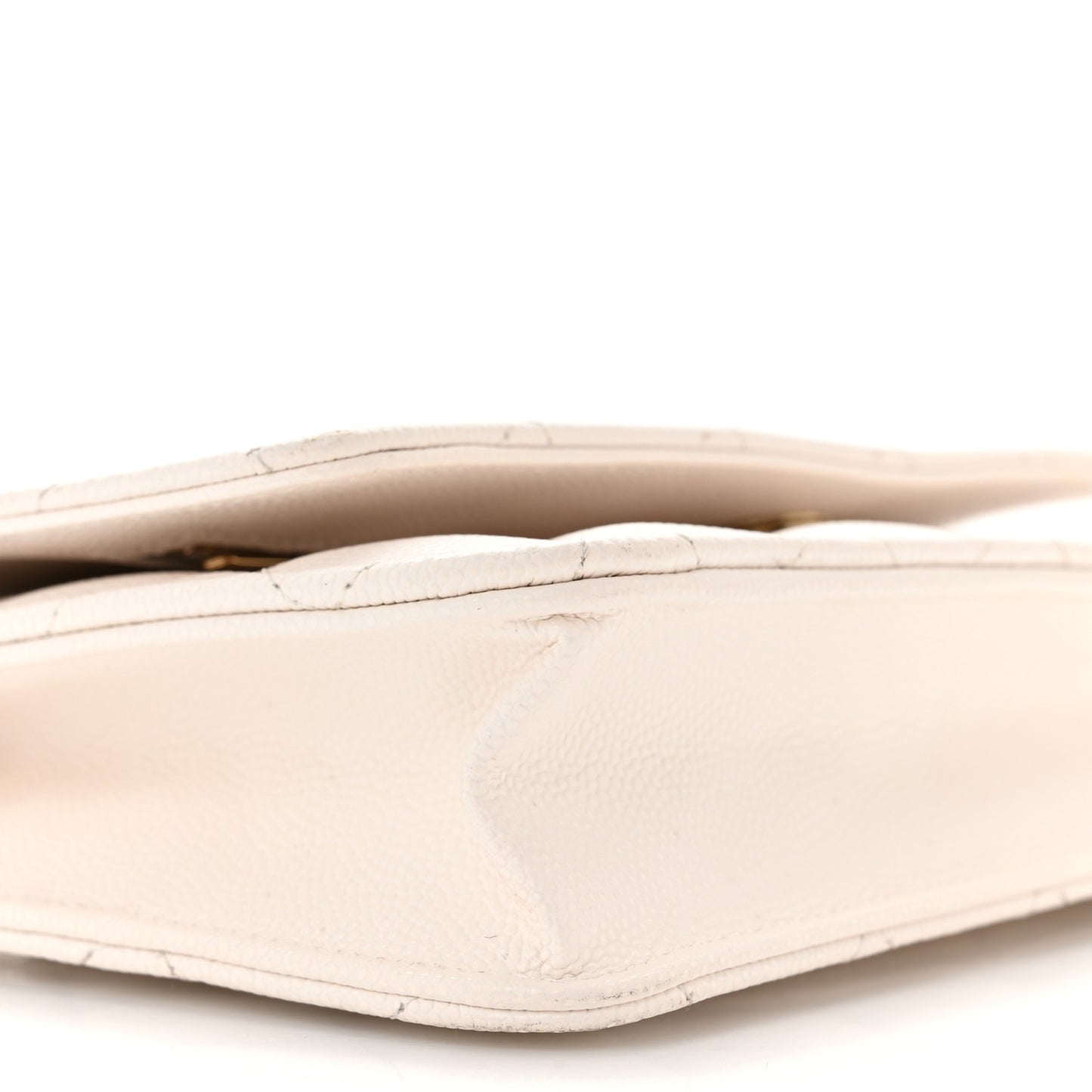 Caviar Quilted Wallet On Chain WOC White