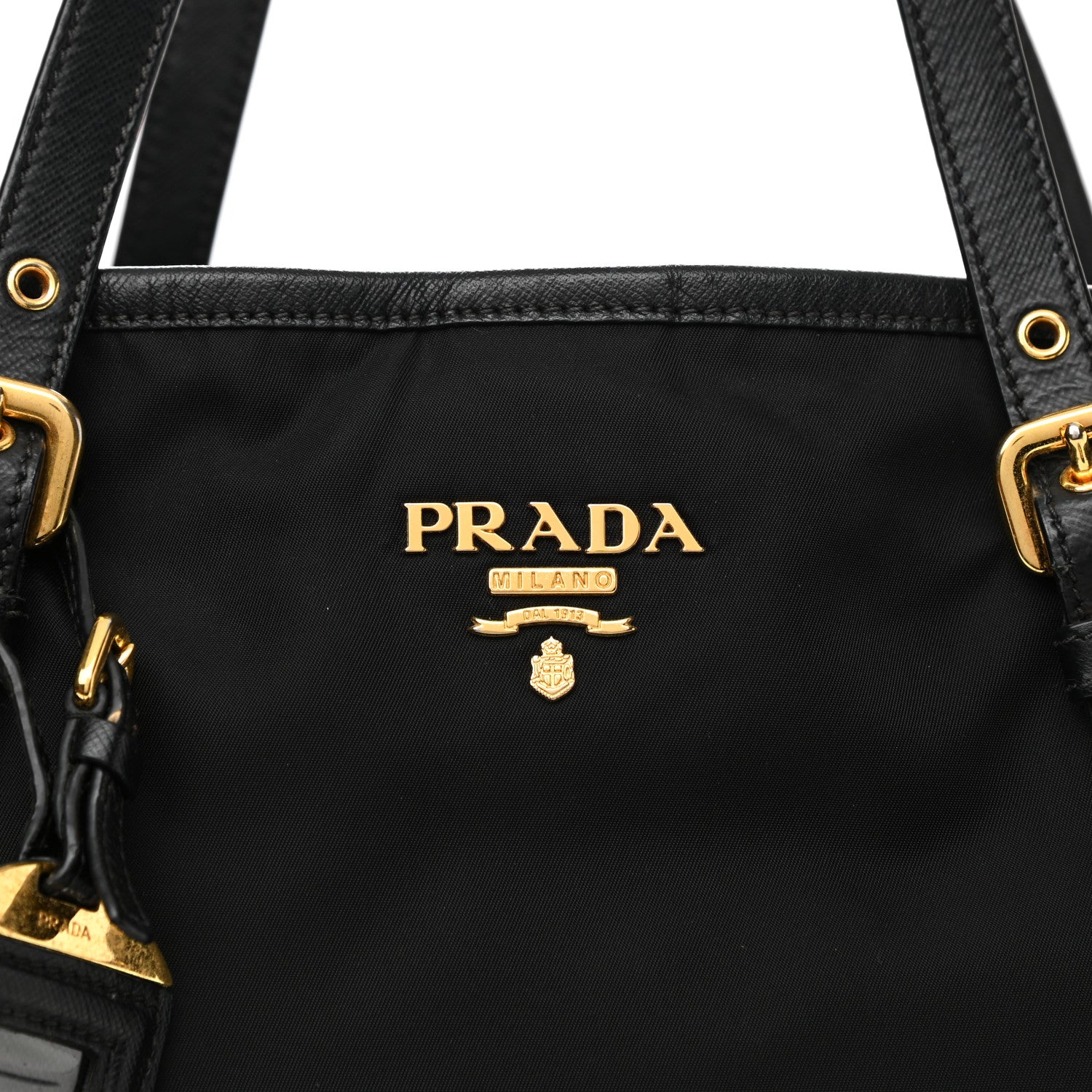 Prada Tessuto Nylon Saffiano Tote Black 8 of 13