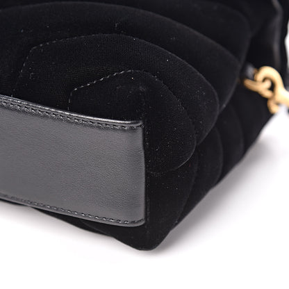 Saint Laurent Velvet Y Quilted Monogram Toy Loulou Chain Satchel French Black 6 of 13
