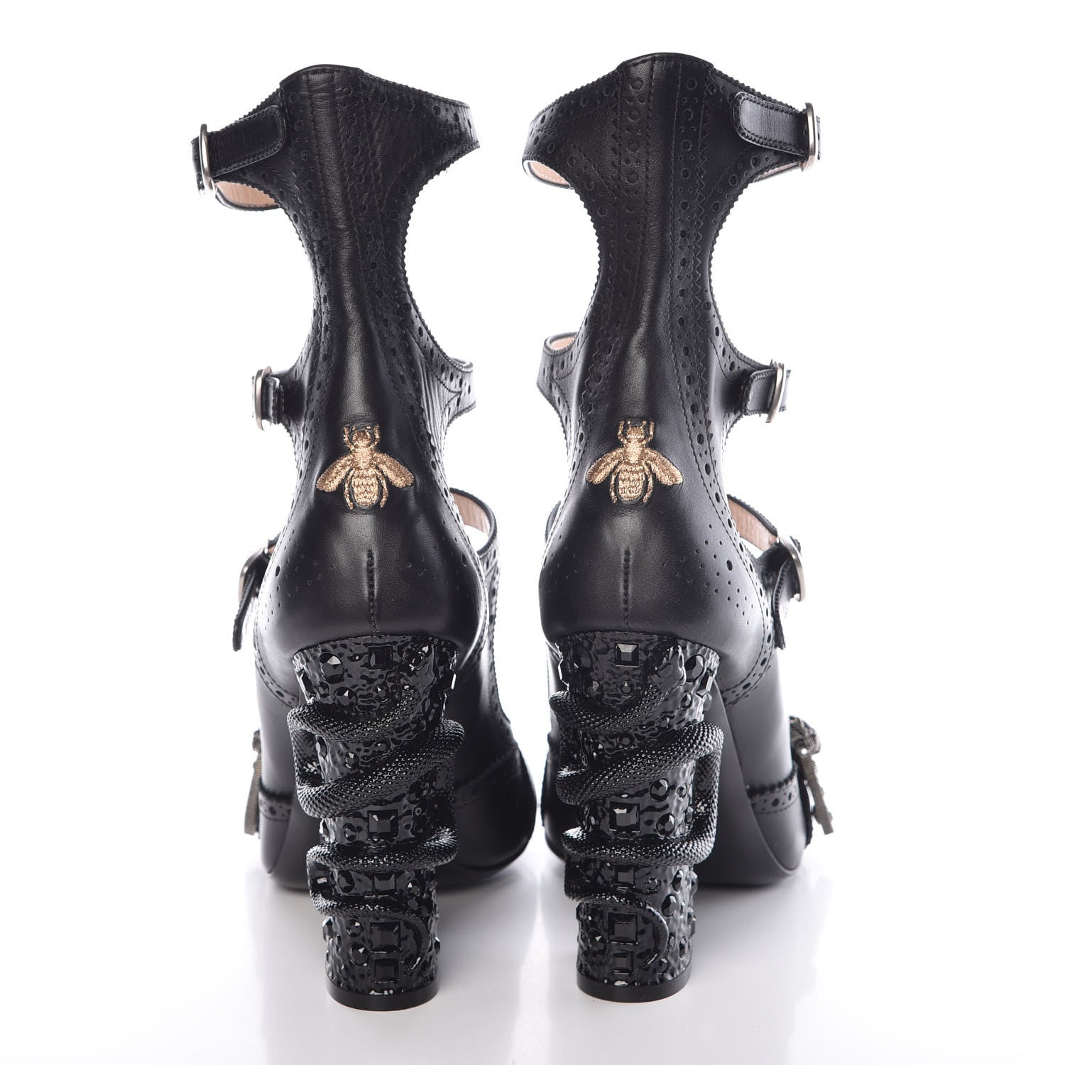 Gucci Calfskin Queercore Mid Calf Loafer Pumps 42 Black 4 of 8