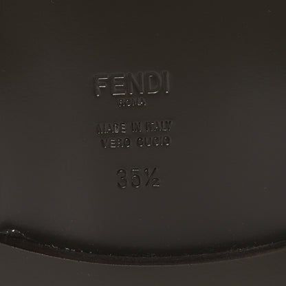 Fendi Calfskin Crocodile Embossed Karligraphy Logo Riding Boots 35.5 Maya 8 of 9