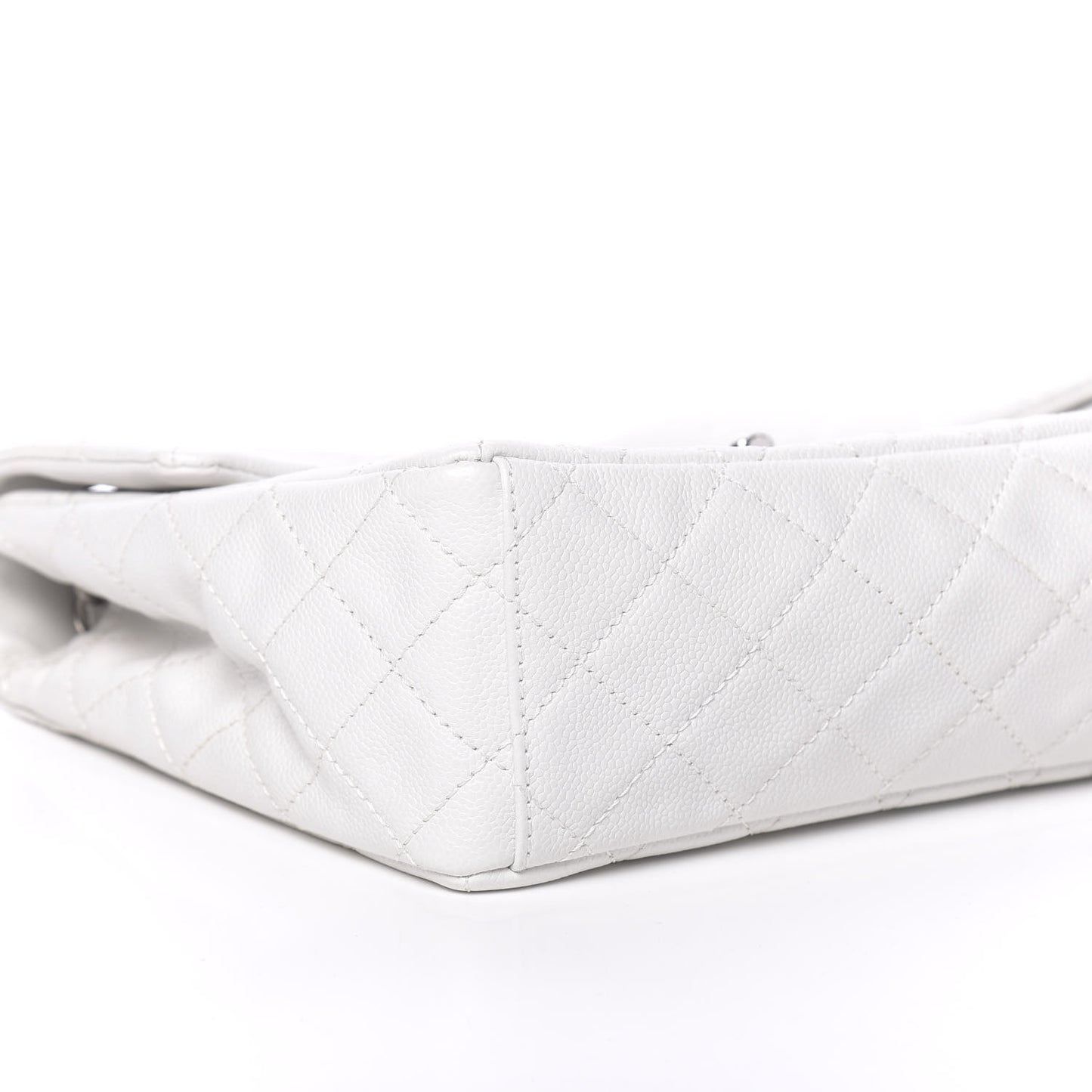 Caviar Quilted Maxi Single Flap White