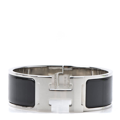 Hermes Enamel Wide Clic Clac H Bracelet PM Black 1 of 3