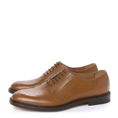 Gucci Calfskin Bee Perforated Mens Lace Up Oxfords 8.5 Brown 3 of 11