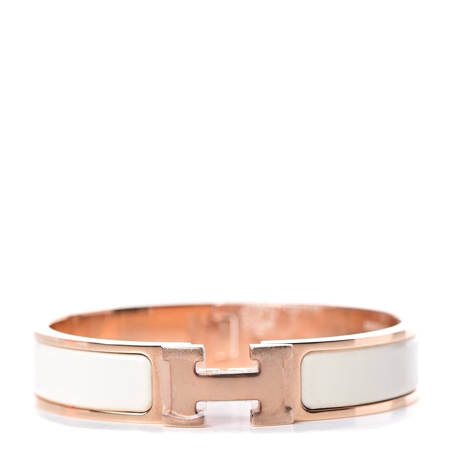 Hermes Enamel Narrow Clic Clac H Bracelet PM Craie 1 of 6