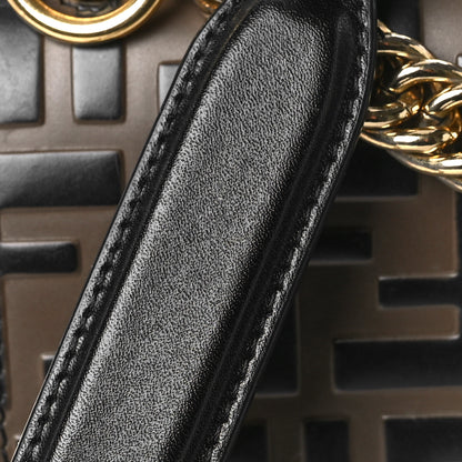 Fendi Vitello Liberty Bi-Color FF 1974 Embossed Small Kan I Shoulder Bag Black Maya 12 of 12