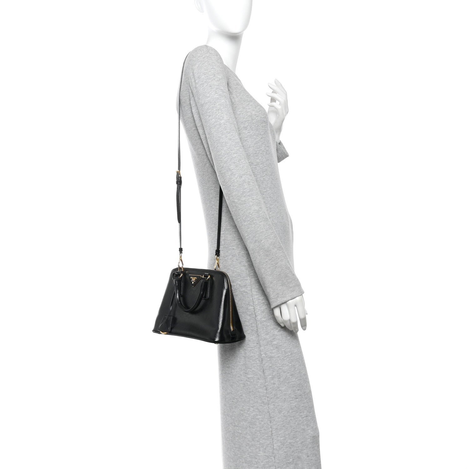 Prada Saffiano Lux Small Promenade Tote Black 2 of 10