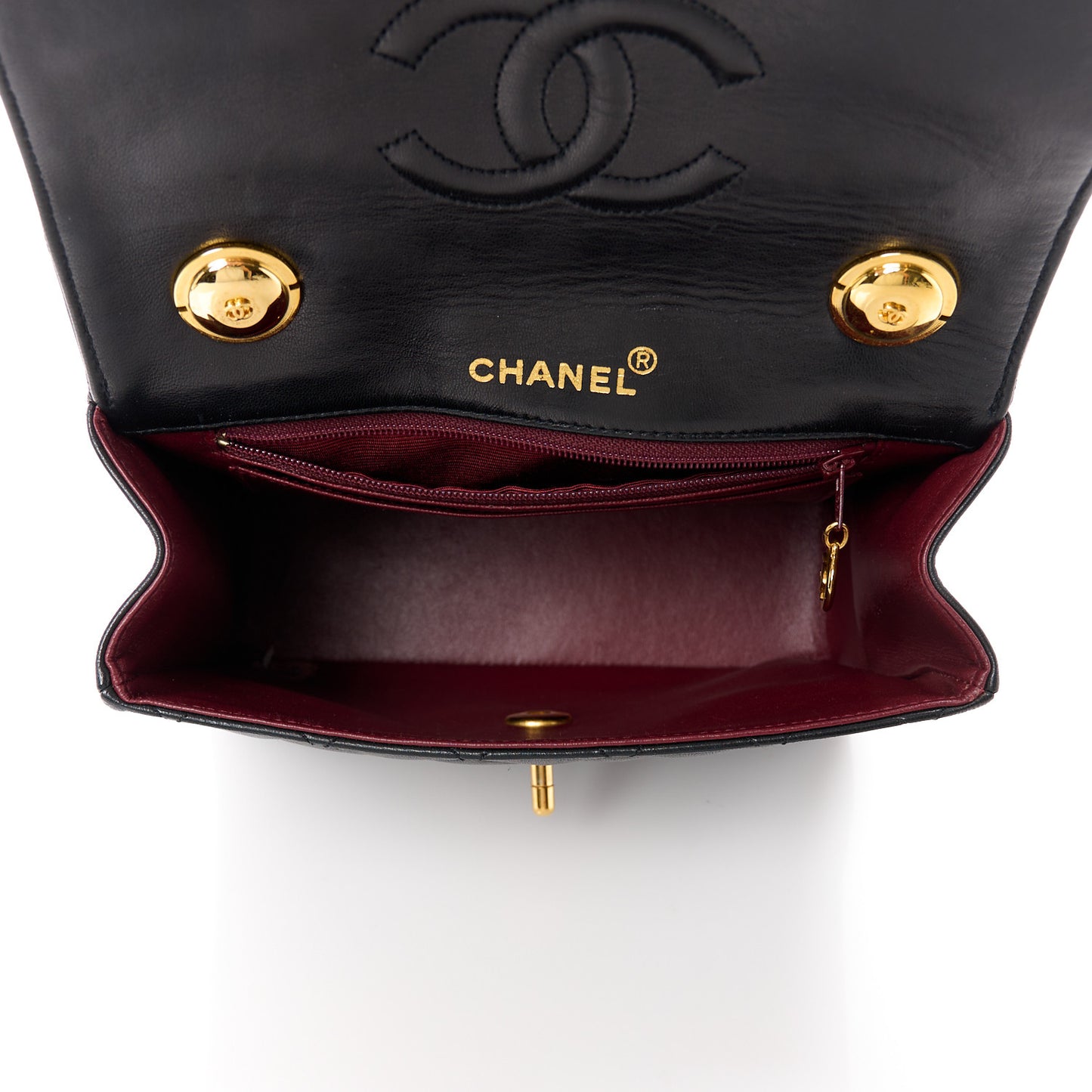 Lambskin Quilted Mini Kelly Flap Bag Black