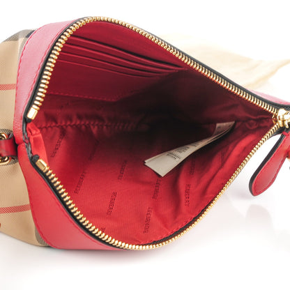 Burberry Horseferry Check Peyton Crossbody Clutch Bag Red 6 of 10