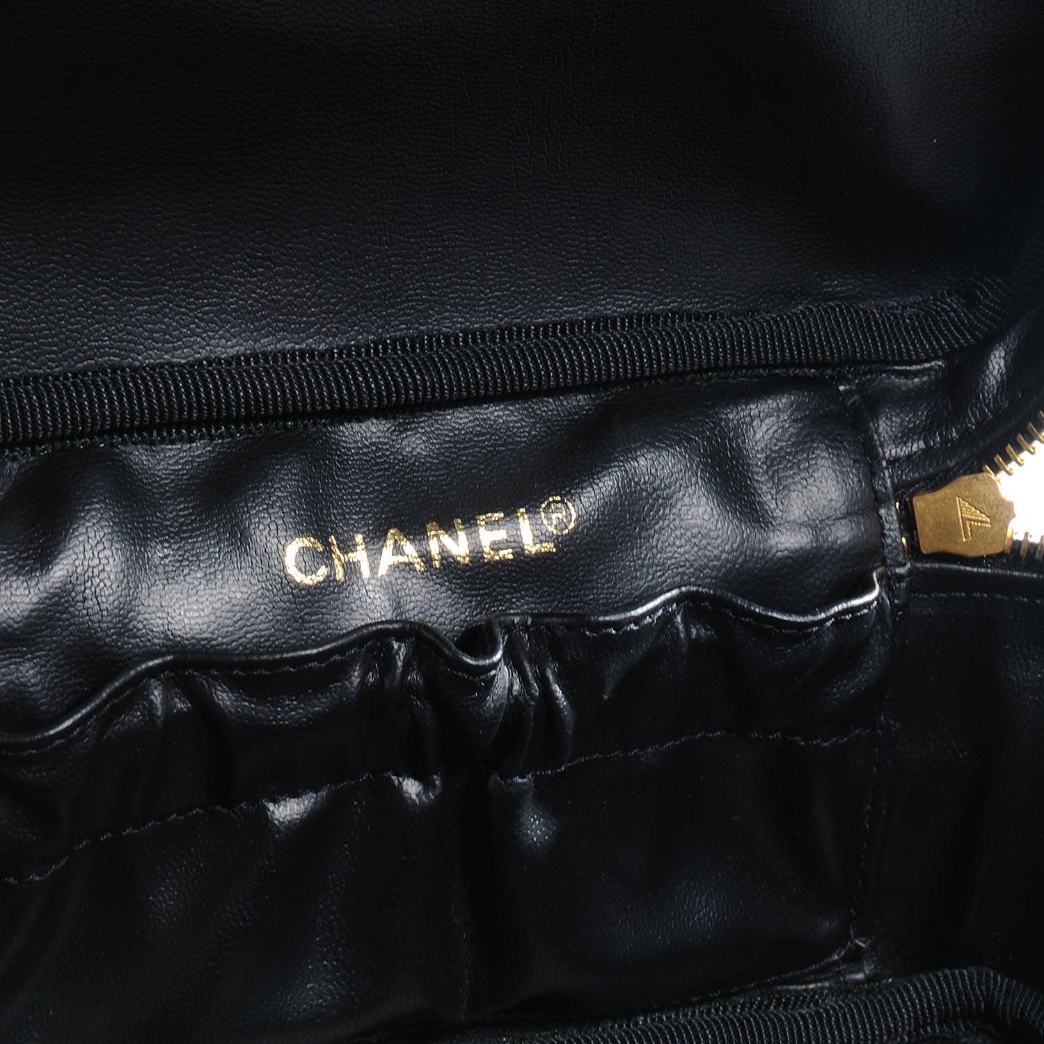 Chanel Lambskin Vanity Cosmetic Bag Black 6 of 10