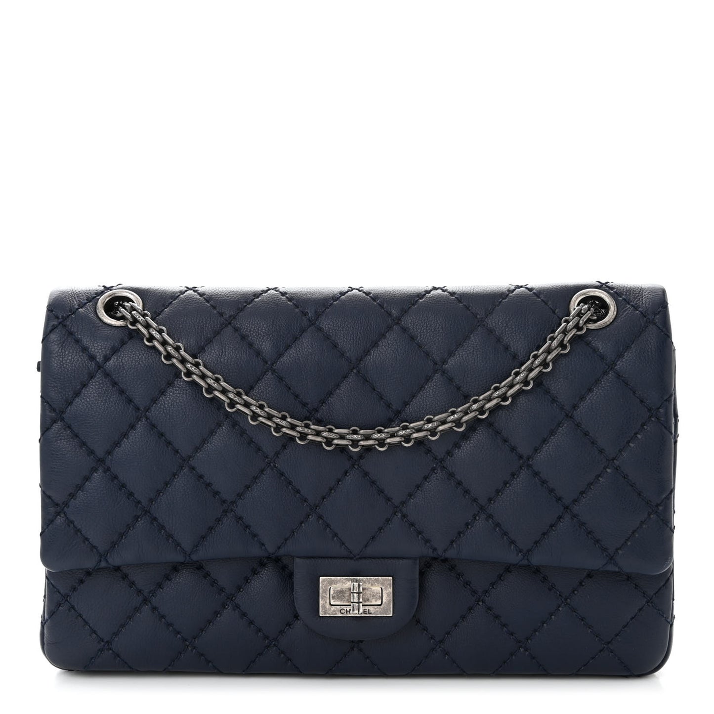 Calfskin Stitched 2.55 Reissue 226 Flap Navy