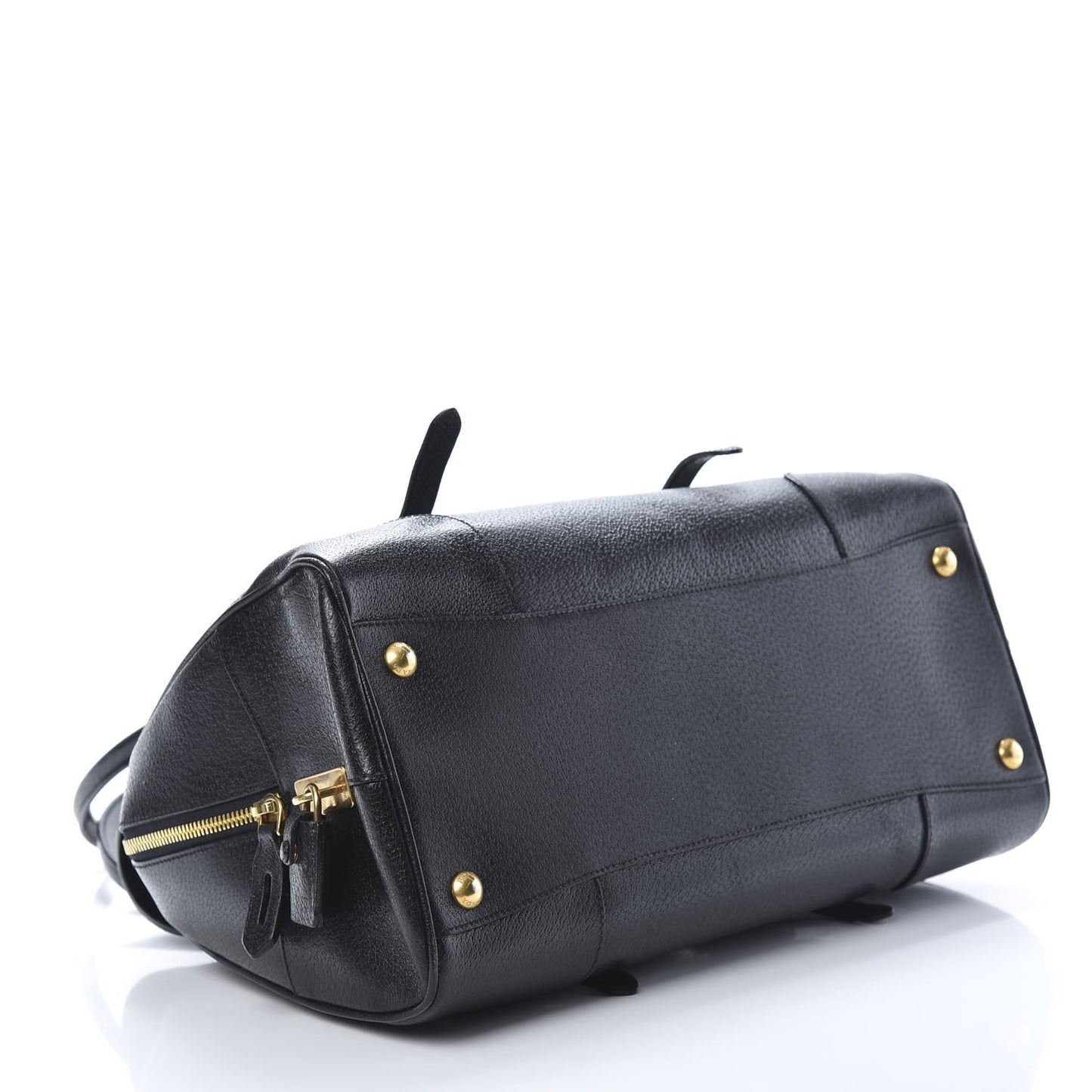 Goatskin Cerniera Pushlock Satchel Black