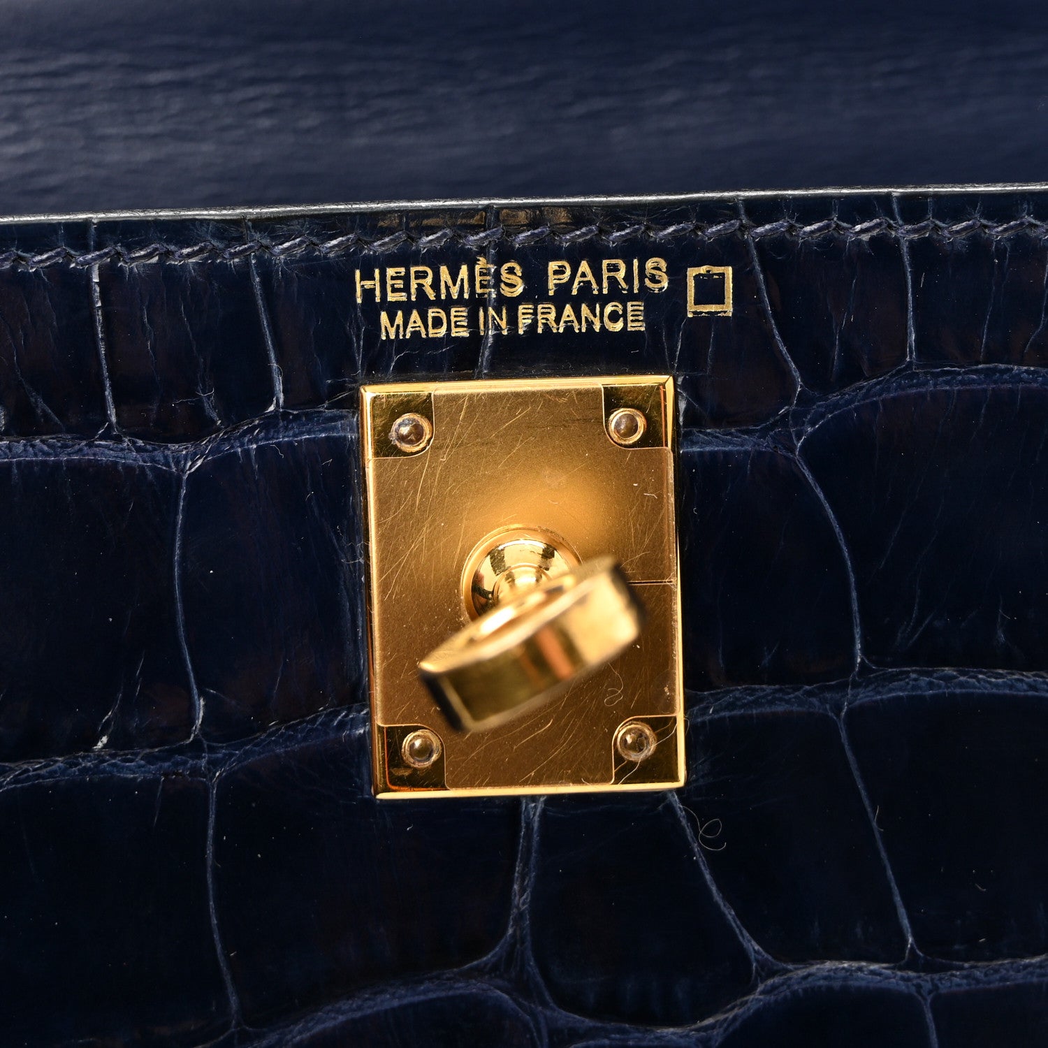 Hermes Shiny Alligator Mini Kelly Sellier 20 Bleu Saphir 6 of 14