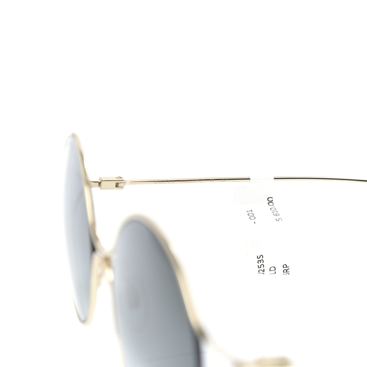 Gucci Metal Round Pearl Tip Sunglasses GG0253S Gold 6 of 7