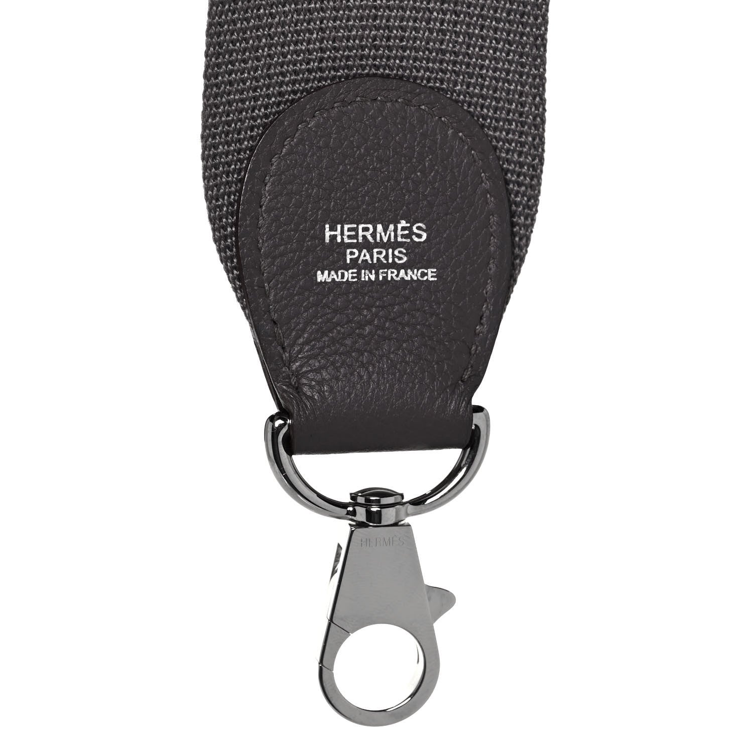 Hermes Toile Taurillon Clemence Shoulder Strap Etain 3 of 3