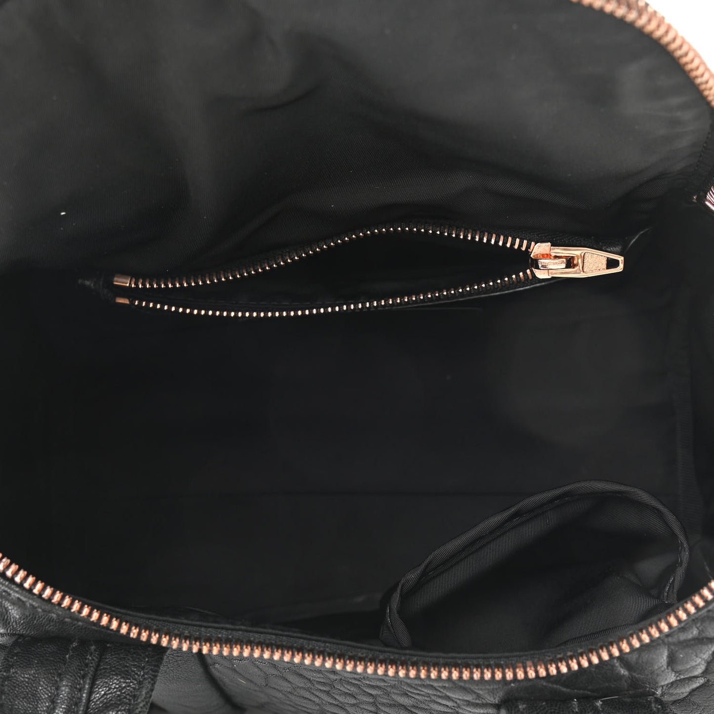 Pebbled Lambskin Mini Rockie Black Rose Gold Hardware