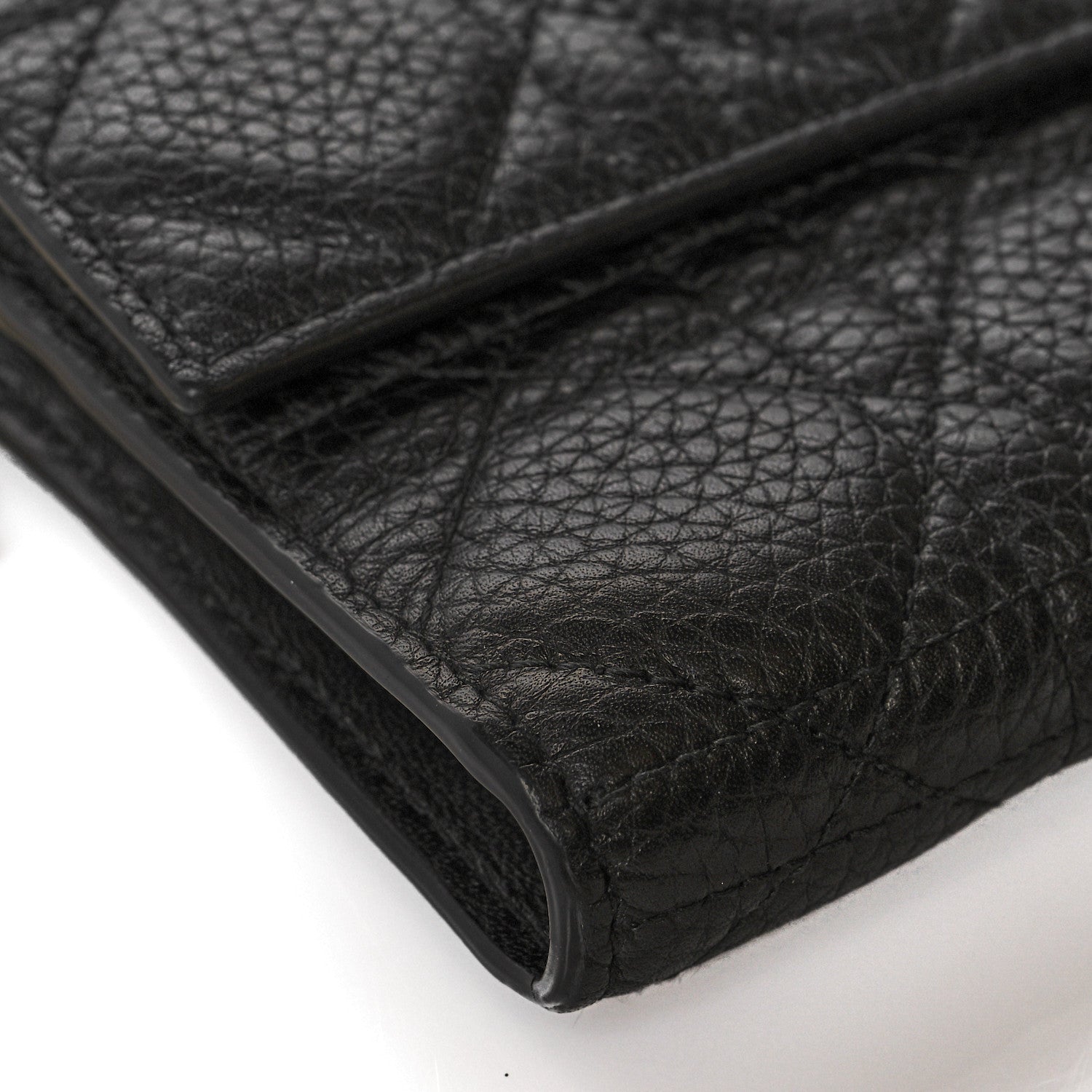 Christian Dior Grained Calfskin Cannage Lady Dior Rendezvous Wallet Black 9 of 10