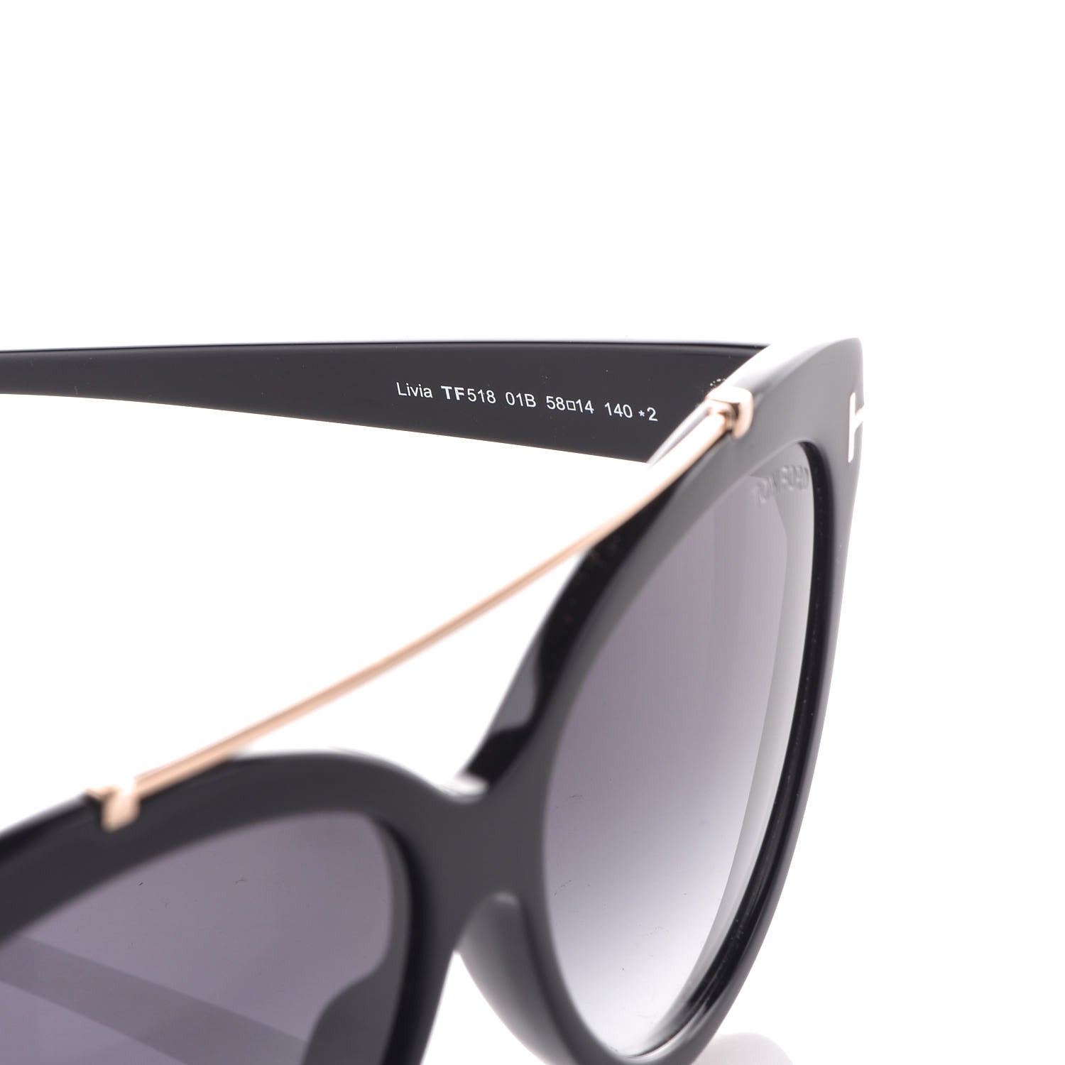 Tom Ford Livia Cat Eye Sunglasses TF518 Black 6 of 7
