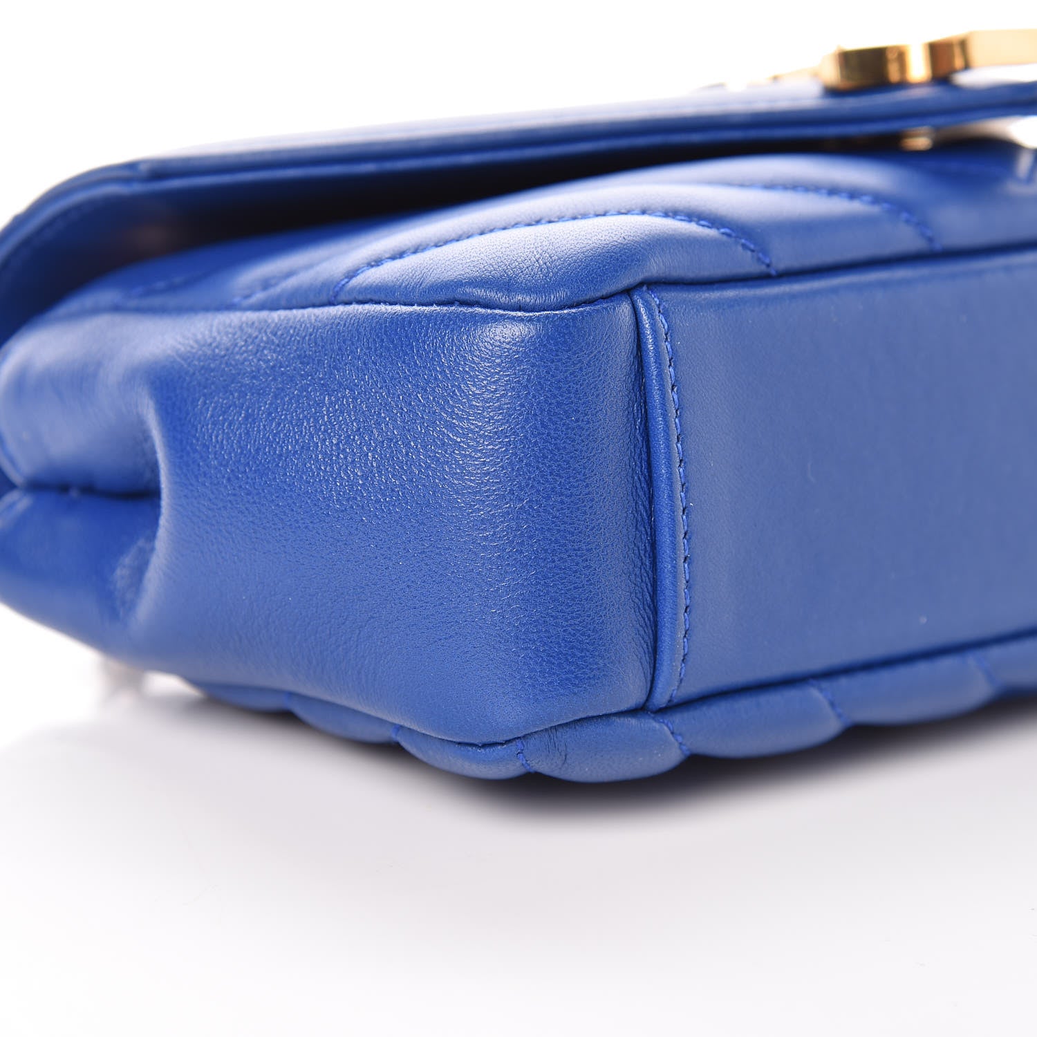 Saint Laurent Sheepskin Matelasse Chevron Monogram Classic Baby Chain Bag Blue Majorelle 5 of 12