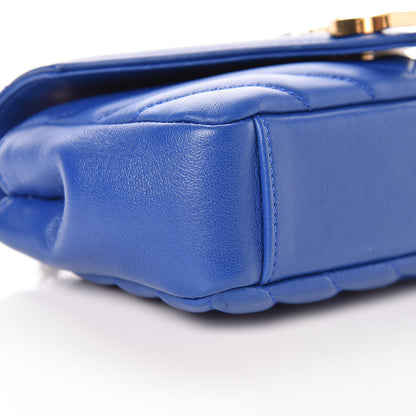 Saint Laurent Sheepskin Matelasse Chevron Monogram Classic Baby Chain Bag Blue Majorelle 5 of 12