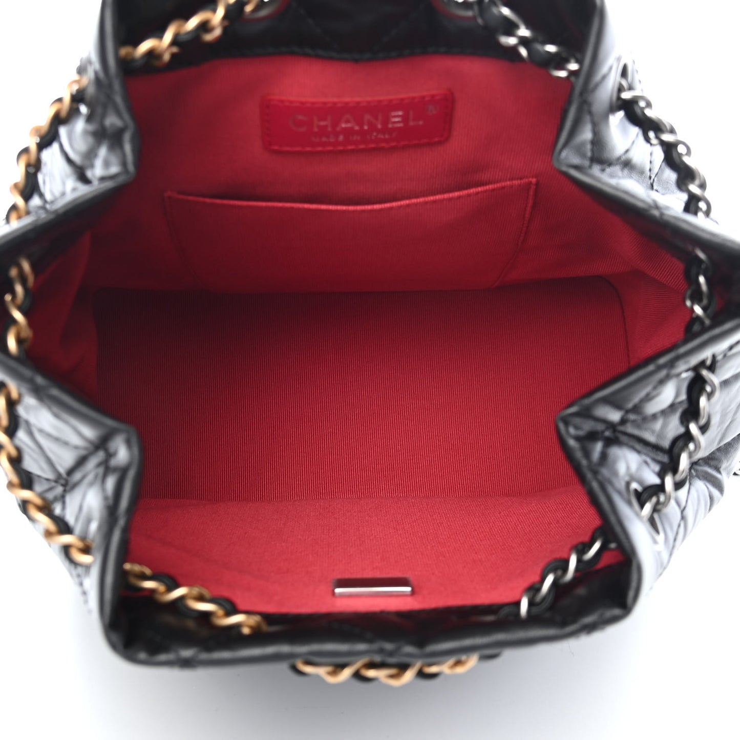 Aged Calfskin Quilted Small Gabrielle Backpack Black