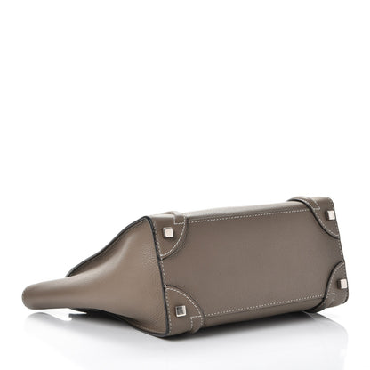Celine Drummed Calfskin Micro Luggage Souris 4 of 10