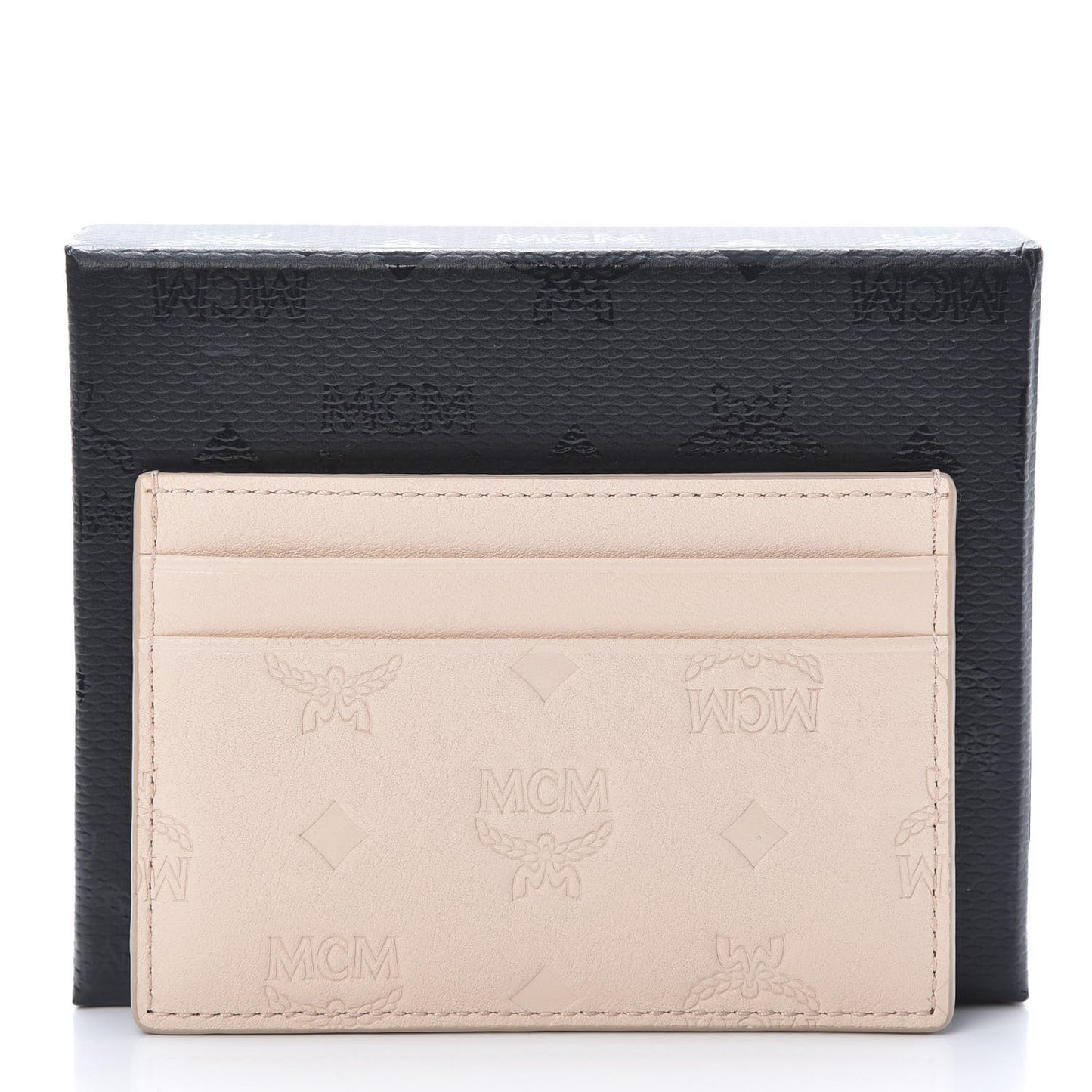 Calfskin Ottomar Monogram Mini Card Case Bisque