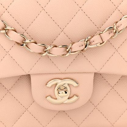 Chanel Caviar Quilted Medium Double Flap Light Beige 8 of 10