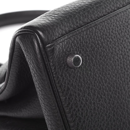 Hermes Taurillon Clemence Shoulder Kelly 40 Black 33 of 33