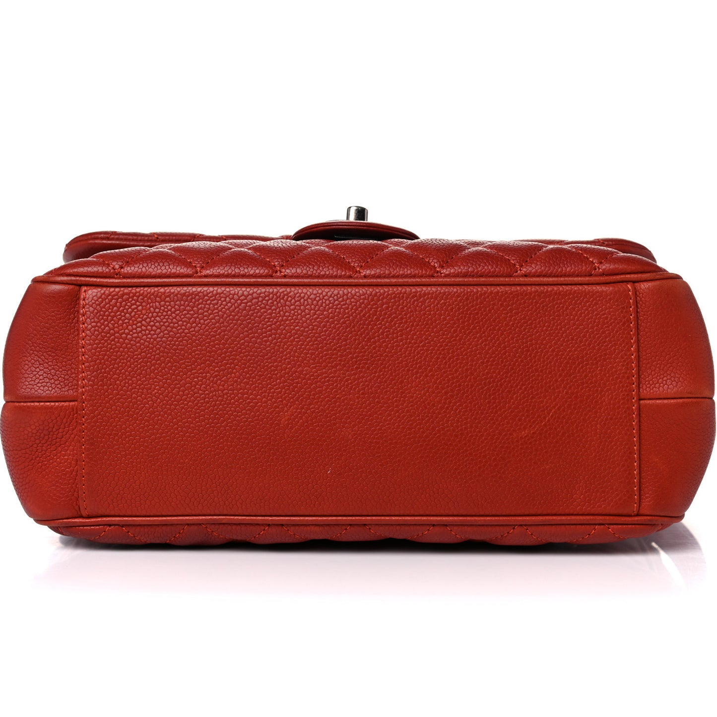 Caviar Quilted Medium Rock In Rome Single Flap Red