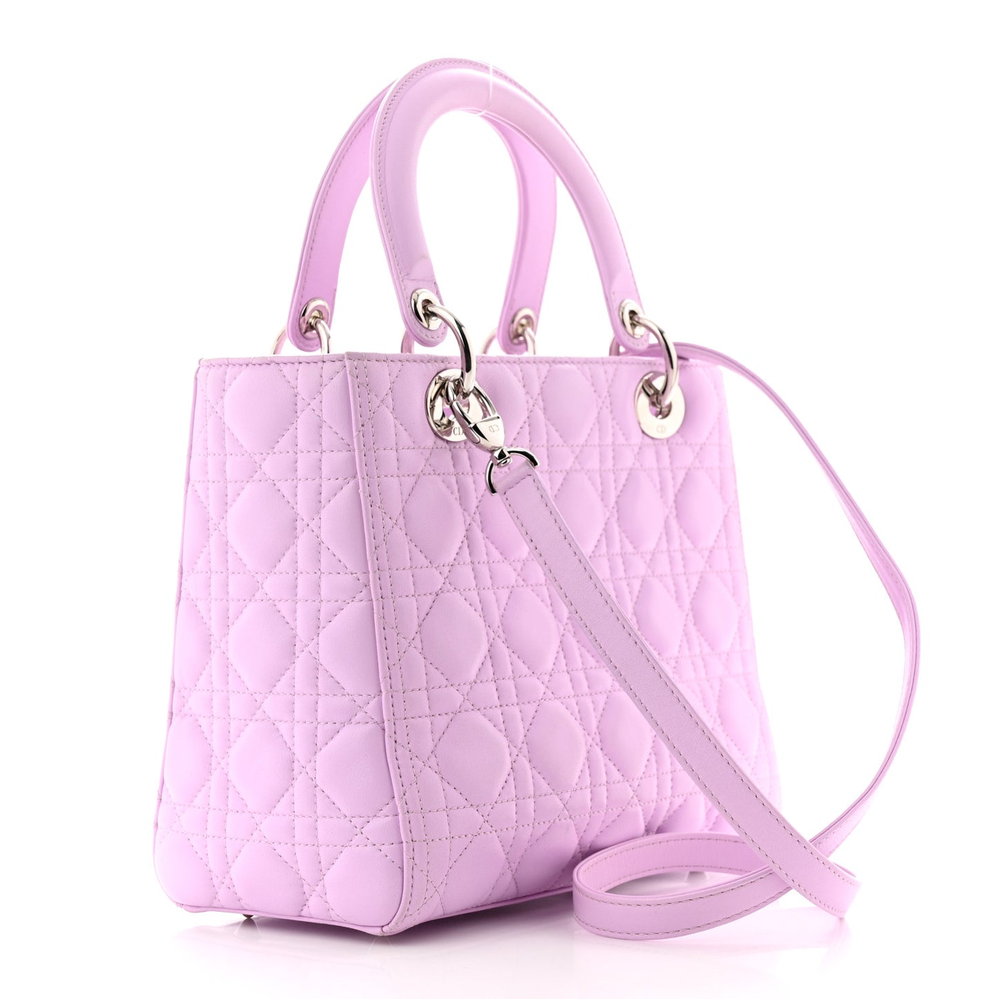 Lambskin Cannage Medium Lady Dior Purple