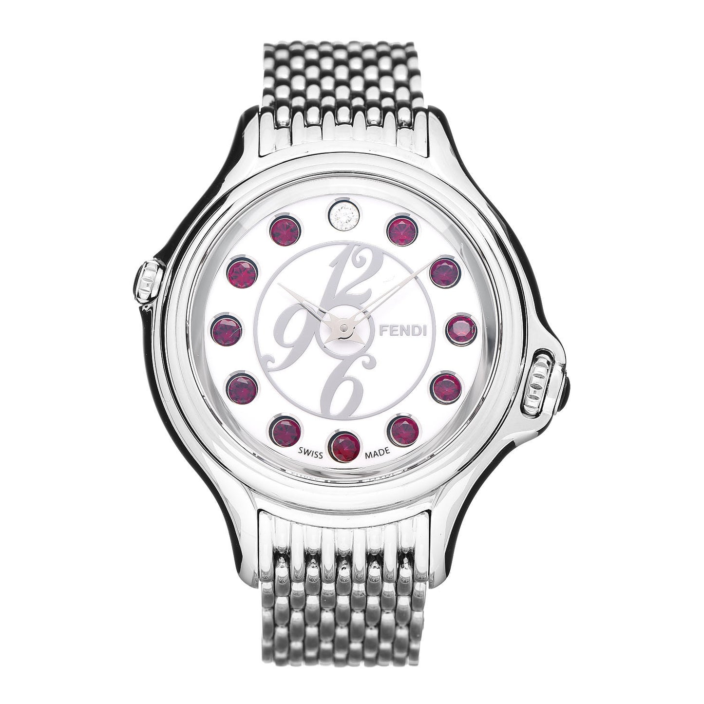 Stainless Steel Diamond Topaz 38mm Crazy Carats Rotating Gem Quartz Watch
