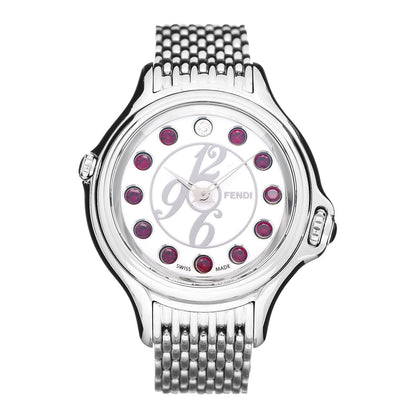 Fendi Stainless Steel Diamond Topaz 38mm Crazy Carats Rotating Gem Quartz Watch 2 of 8
