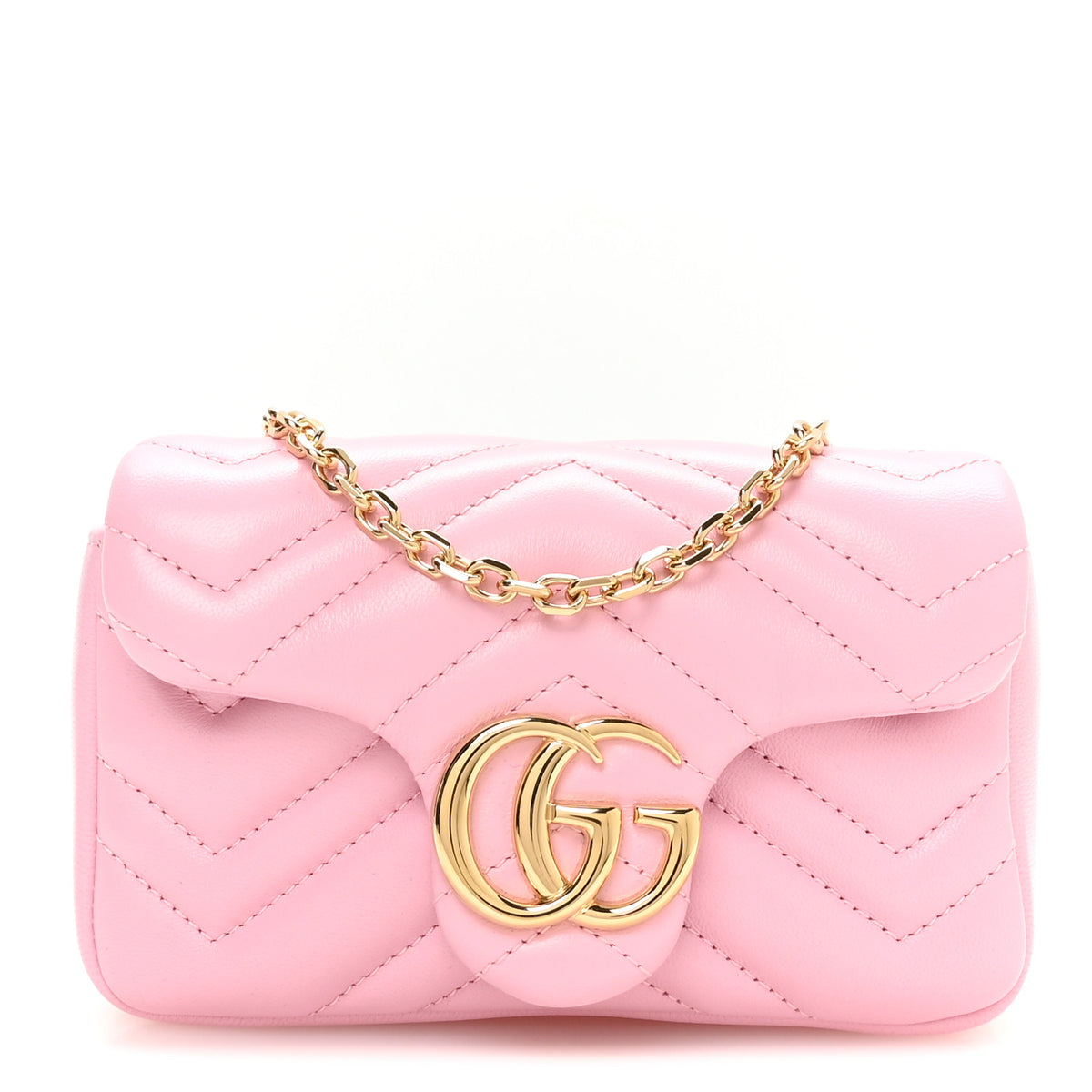 Lambskin Matelasse Mini GG Marmont Shoulder Bag Light Pink