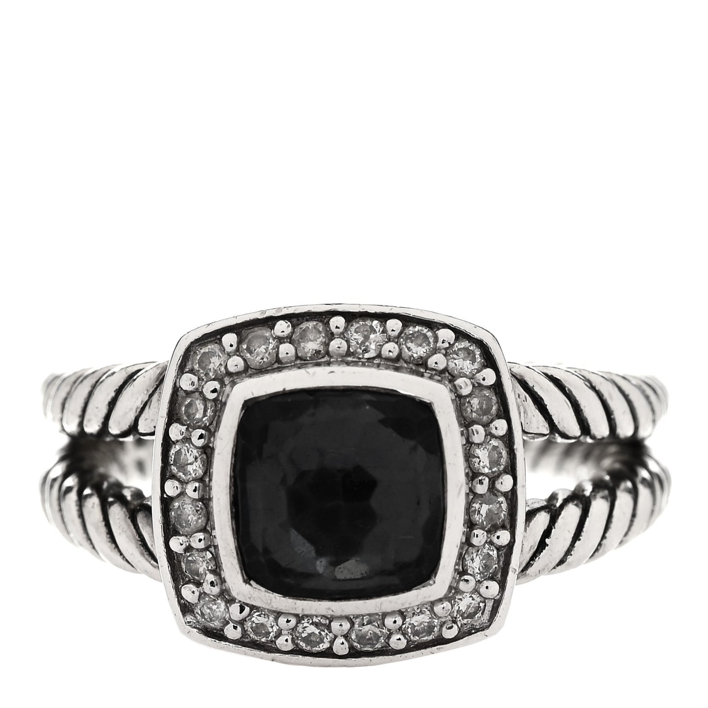 Sterling Silver Diamond Black Orchid 7mm Petite Albion Ring 49 5
